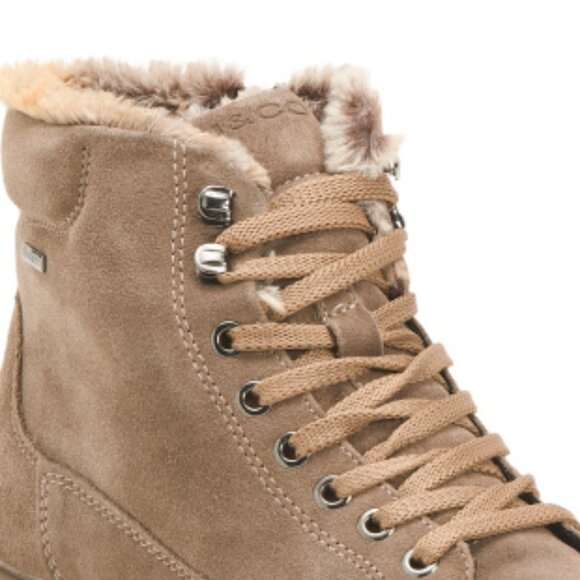 NEW IGI&CO Made In Italy Suede Lace Up Booties Taupe for women 364tn - Picture 3 of 6